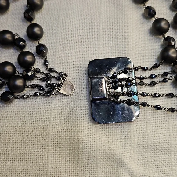 Giorgio Armani Black Multi-Strand Necklace